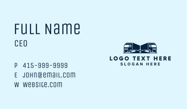 Blue Delivery Truck Business Card Design Image Preview