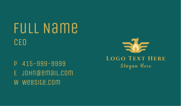 Gold Phoenix Company  Business Card Design Image Preview