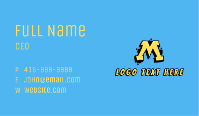 Yellow Graffiti Letter M  Business Card Image Preview