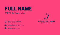 Feminine Cursive Letter J Business Card Image Preview