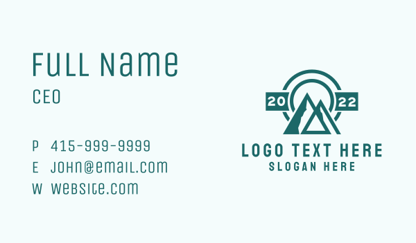 Mountain Peak Travel Business Card Design Image Preview