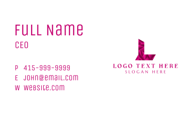 Gradient Crystal Letter L Business Card Image Preview