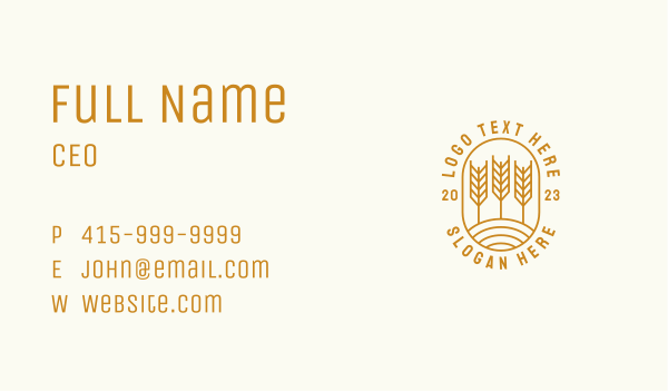 Agriculture Wheat Field Business Card Design Image Preview