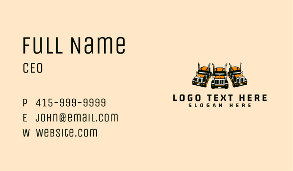 Heavy Cargo Truck Business Card Design Image Preview