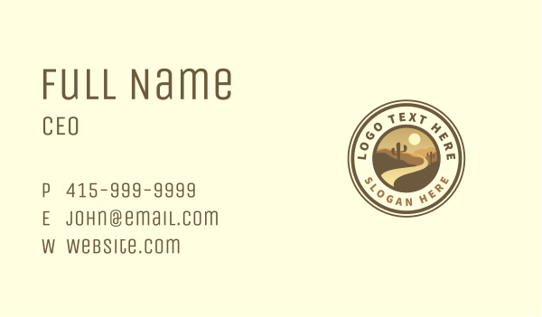 Western Desert Cactus  Business Card Design Image Preview