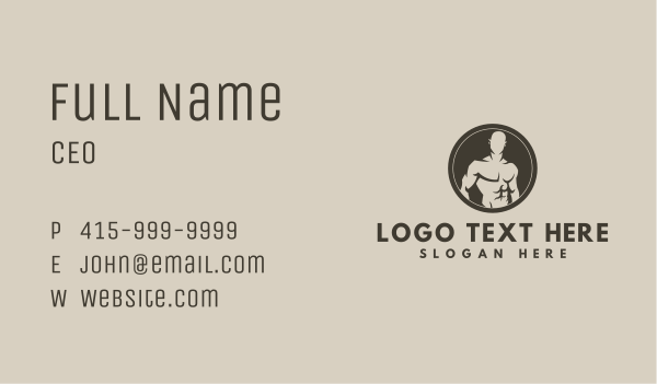 Fit Masculine Bodybuilder Business Card Design Image Preview