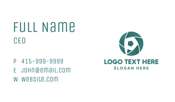 Photography Camera Shutter Letter P Business Card Design Image Preview