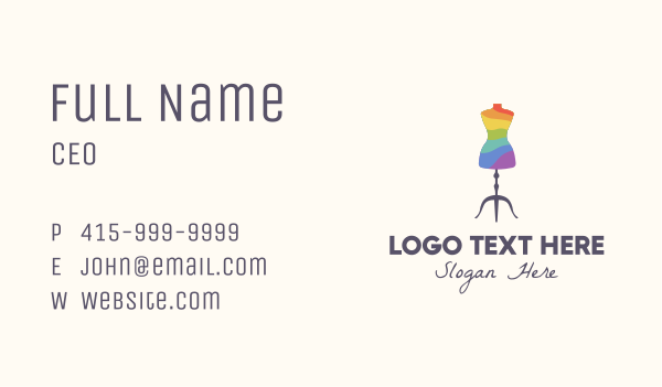 Rainbow Dress Tailoring Business Card Design Image Preview