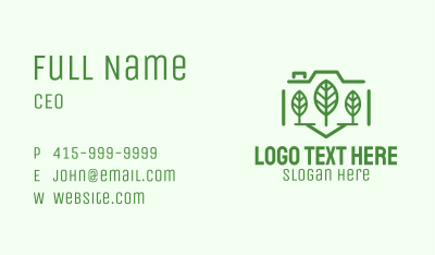 Camera Tree Outline Business Card Image Preview