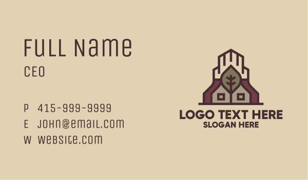 Leaf Shrine Building Business Card Design Image Preview