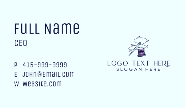 Tailor Sewing Needle  Business Card Design Image Preview