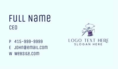 Tailor Sewing Needle  Business Card Image Preview