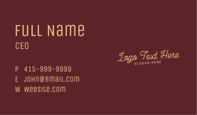 Elegant Classic Wordmark Business Card Image Preview