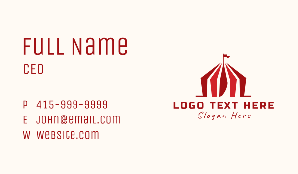 Carnival Tent Entertainment Business Card Design Image Preview