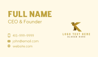 Gold Eagle Letter K Business Card Image Preview