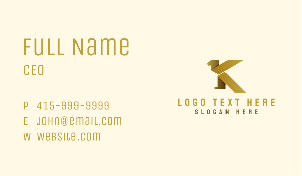 Gold Eagle Letter K Business Card Design Image Preview