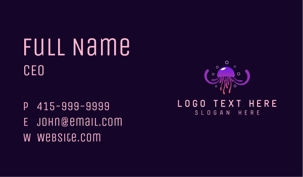 Bubble Tentacle Jellyfish Business Card Design Image Preview