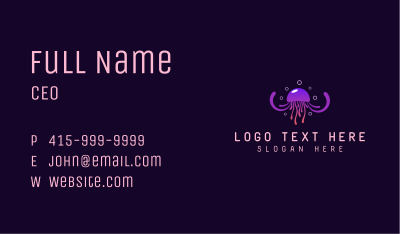 Bubble Tentacle Jellyfish Business Card Image Preview