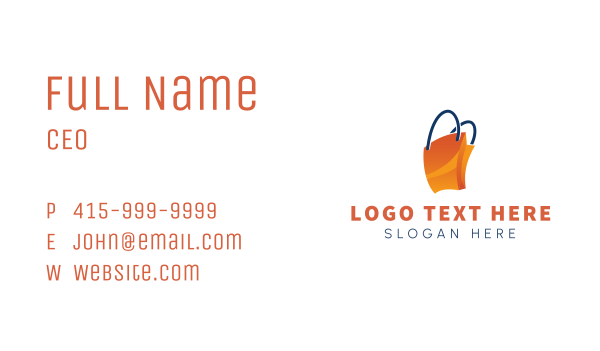 Orange Shopping Paper Bag  Business Card Design Image Preview
