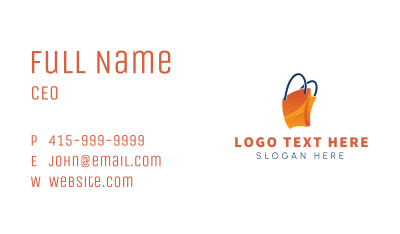 Orange Shopping Paper Bag  Business Card Image Preview
