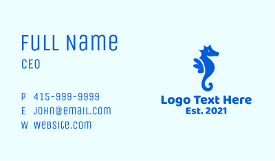 Blue Marine Seahorse  Business Card Image Preview