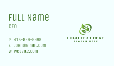 Leaf Nature Organic Business Card Image Preview
