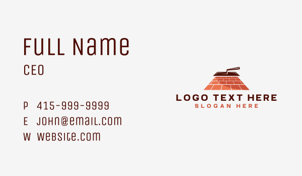 Plastering Brick Trowel Business Card Design Image Preview