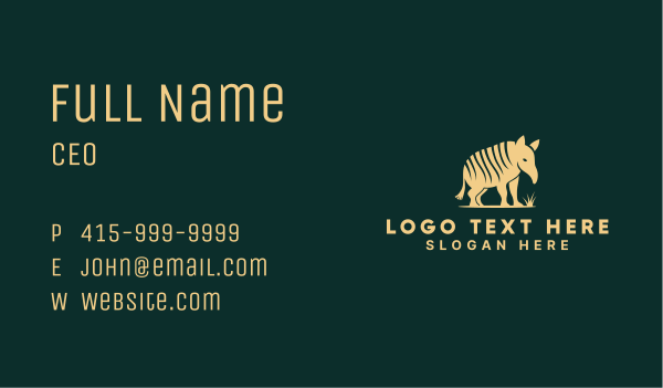Gold Armadillo Animal Business Card Design Image Preview
