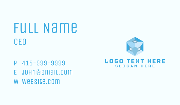 Abstract Property Cube Business Card Design Image Preview