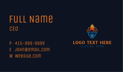 Flame Snowflake HVAC Business Card Image Preview