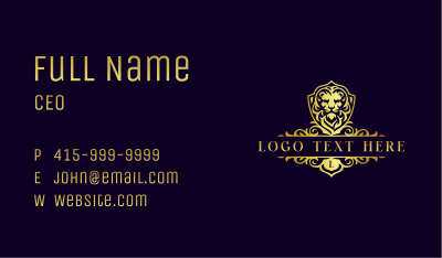 Majestic Lion Crest Business Card Image Preview