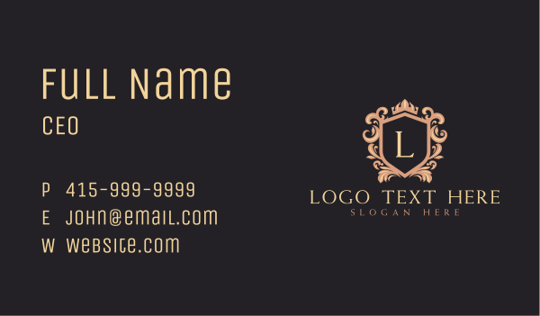 Classy Royal Shield Lettermark Business Card Design Image Preview