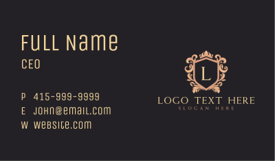Classy Royal Shield Lettermark Business Card Image Preview