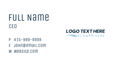 Fast Courier Wordmark Business Card Image Preview