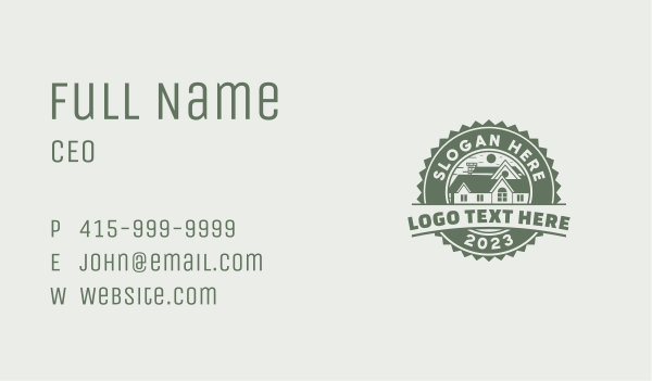 Green House Roofing Business Card Design Image Preview