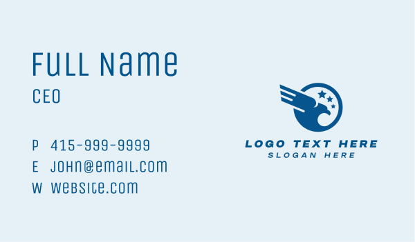 Patriotic American Eagle Business Card Design Image Preview