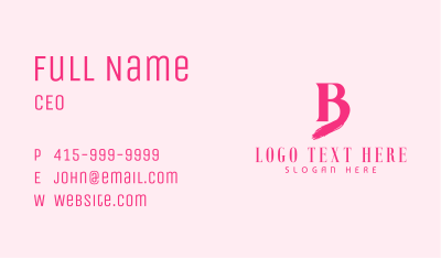 Cosmetics Brushstroke Letter B Business Card Image Preview