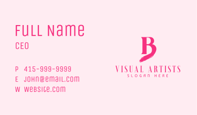 Cosmetics Brushstroke Letter B Business Card Image Preview
