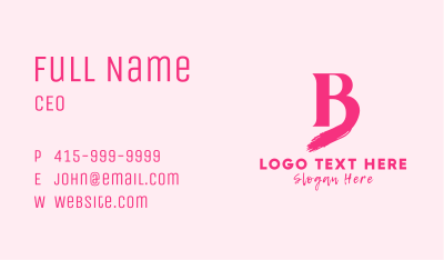 Cosmetics Brushstroke Letter B Business Card