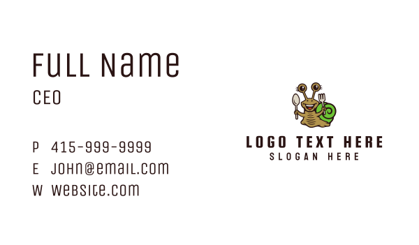 Snail Cutlery Mascot Business Card Design Image Preview