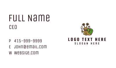Snail Cutlery Mascot Business Card Image Preview