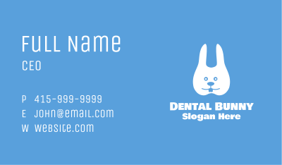 Dental Children's Tooth Rabbit Business Card Image Preview