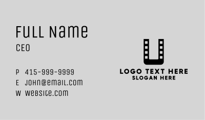 Film Letter U  Business Card Image Preview
