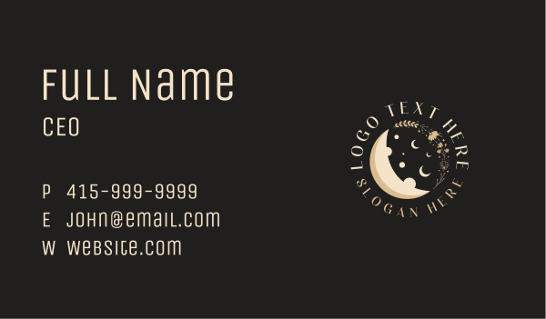 Artisanal Floral Moon Business Card Design Image Preview