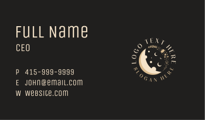 Artisanal Floral Moon Business Card Image Preview