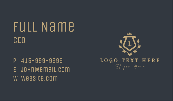 Deluxe Shield Lettermark  Business Card Design Image Preview