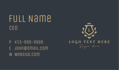 Deluxe Shield Lettermark  Business Card Image Preview