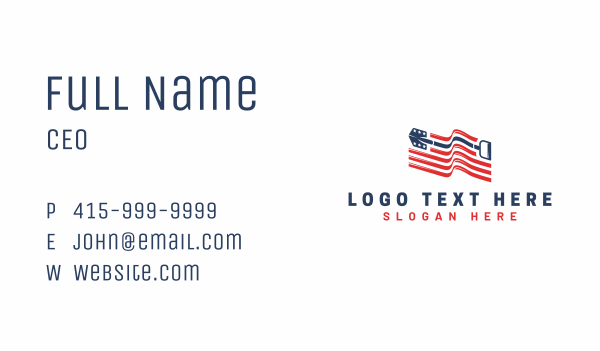 American Flag Shovel Business Card Design Image Preview