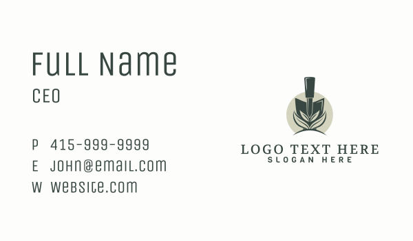 Gardening Trowel Plant Business Card Design Image Preview