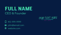 Neon Handwriting Wordmark Business Card Design